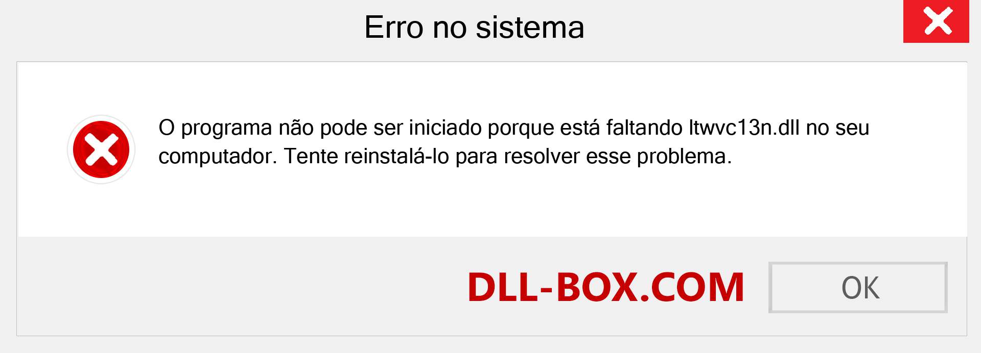 Arquivo ltwvc13n.dll ausente ?. Download para Windows 7, 8, 10 - Correção de erro ausente ltwvc13n dll no Windows, fotos, imagens